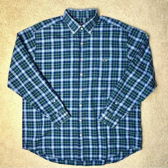 Vineyard Vines Other - Vineyard Vines Tucker Shirt Classic Fit Long Sleeves Blue Green Plaid Size XL